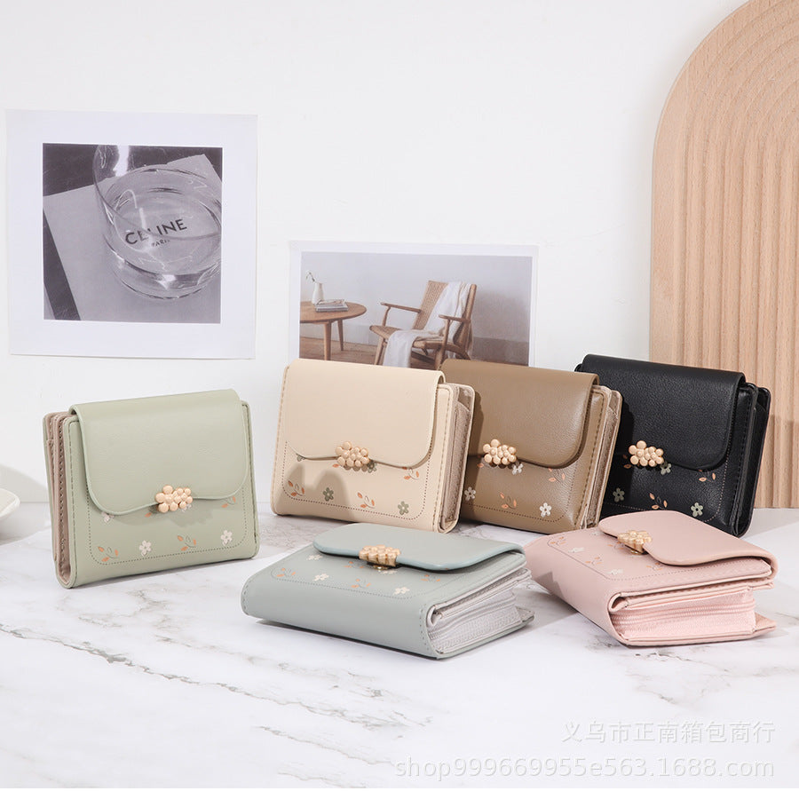 Wholesale PU Software and Hardware Flower Buckle Wallet